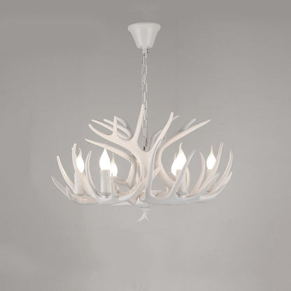 Silva Retro Deer Antlers Candle light Horn Resin Chandelier