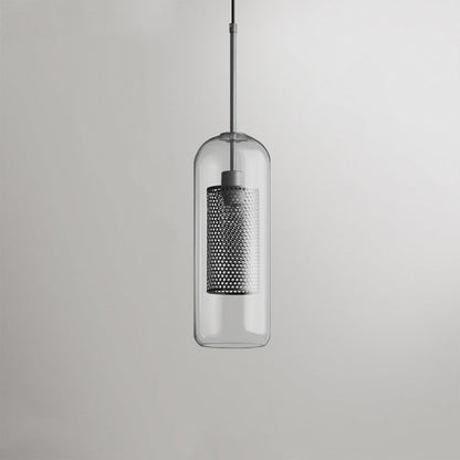 Hessa Contemporary Golden Pendant Light, Glass, Globe/Cylindric