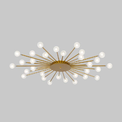 Arisha Nordic LED Flush Mount Ceiling Light Gold/Black Metal Living Room