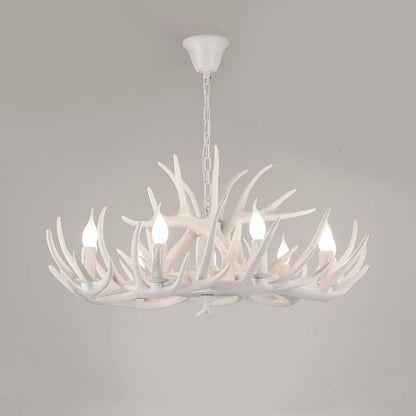 Silva Retro Deer Antlers Candle light Horn Resin Chandelier