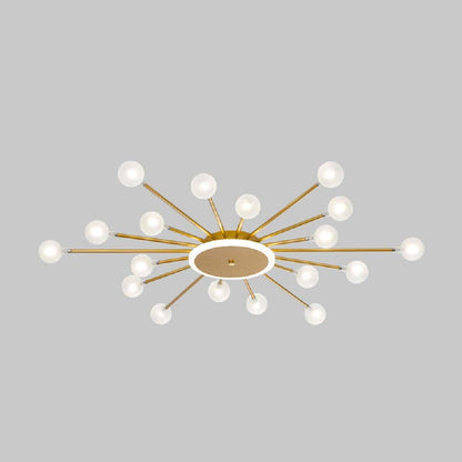 Arisha Nordic LED Flush Mount Ceiling Light Gold/Black Metal Living Room
