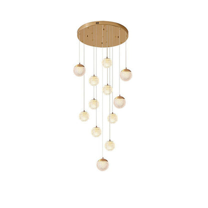 Arisha Multi Staircase Modern Art Deco Pendant Light, Gold