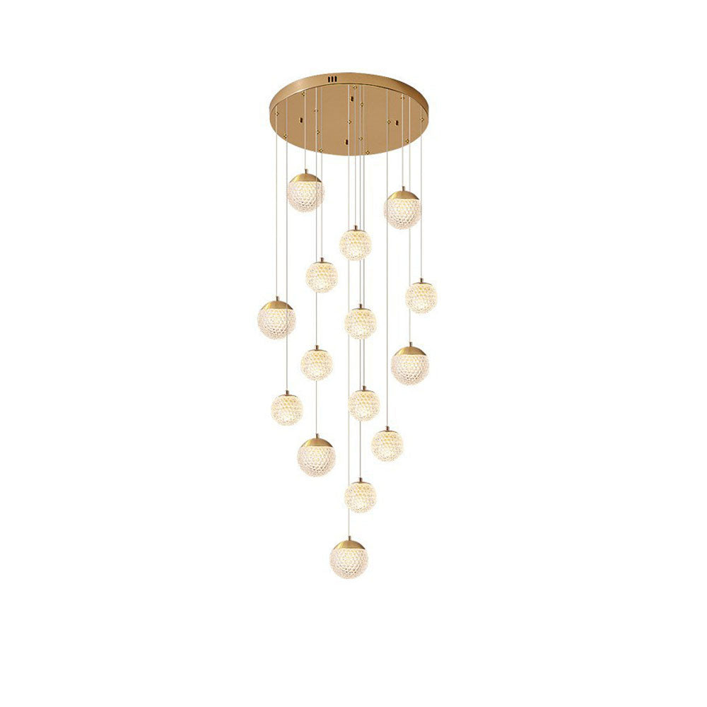 Arisha Multi Staircase Modern Art Deco Pendant Light, Gold