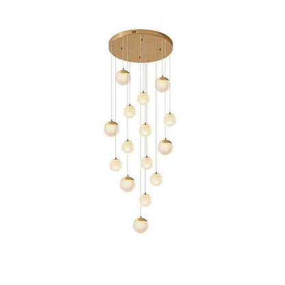 Arisha Multi Staircase Modern Art Deco Pendant Light, Gold