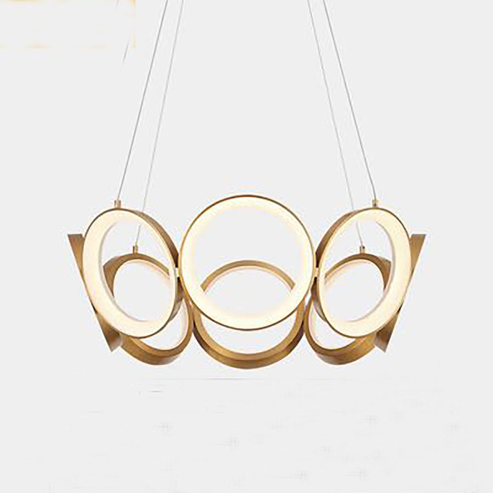 Arisha Luxus-Ring-Metall-Pendelleuchte, Gold