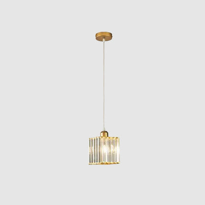 Vina Modern Cluster Cylinder Glass Pendant Light, Black/Gold