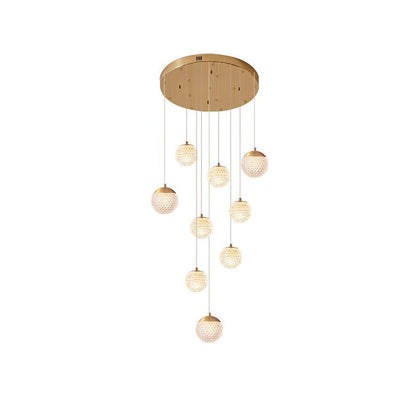 Arisha Multi Staircase Modern Art Deco Pendant Light, Gold