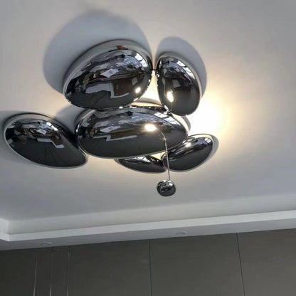 Plafonnier contemporain Skydro en verre soufflé teinté gris fumée