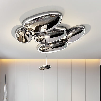 Plafonnier contemporain Skydro en verre soufflé teinté gris fumée