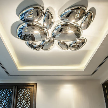 Plafonnier contemporain Skydro en verre soufflé teinté gris fumée