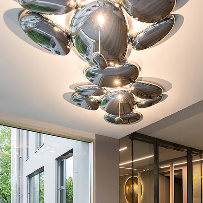 Plafonnier contemporain Skydro en verre soufflé teinté gris fumée