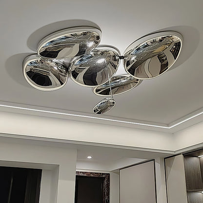 Plafonnier contemporain Skydro en verre soufflé teinté gris fumée