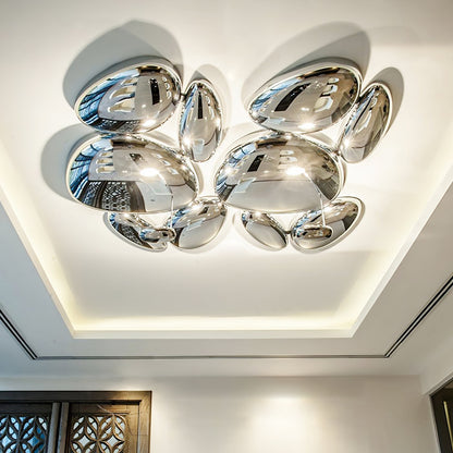 Plafonnier contemporain Skydro en verre soufflé teinté gris fumée