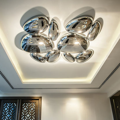 Plafonnier contemporain Skydro en verre soufflé teinté gris fumée