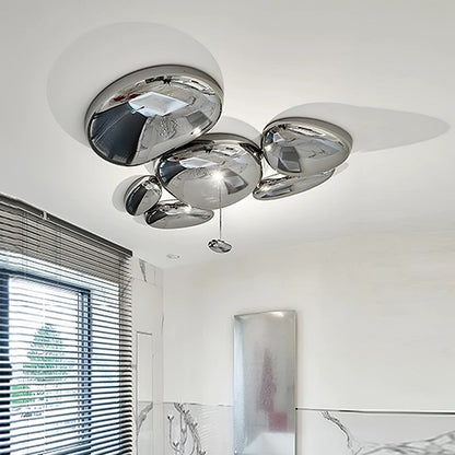 Plafonnier contemporain Skydro en verre soufflé teinté gris fumée
