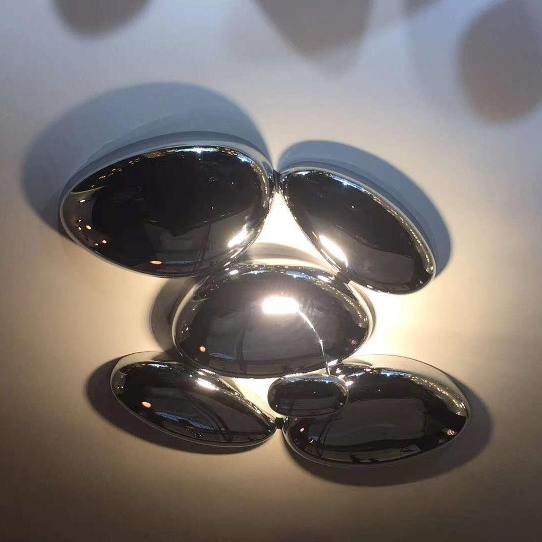 Plafonnier contemporain Skydro en verre soufflé teinté gris fumée
