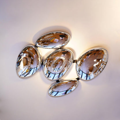 Plafonnier contemporain Skydro en verre soufflé teinté gris fumée