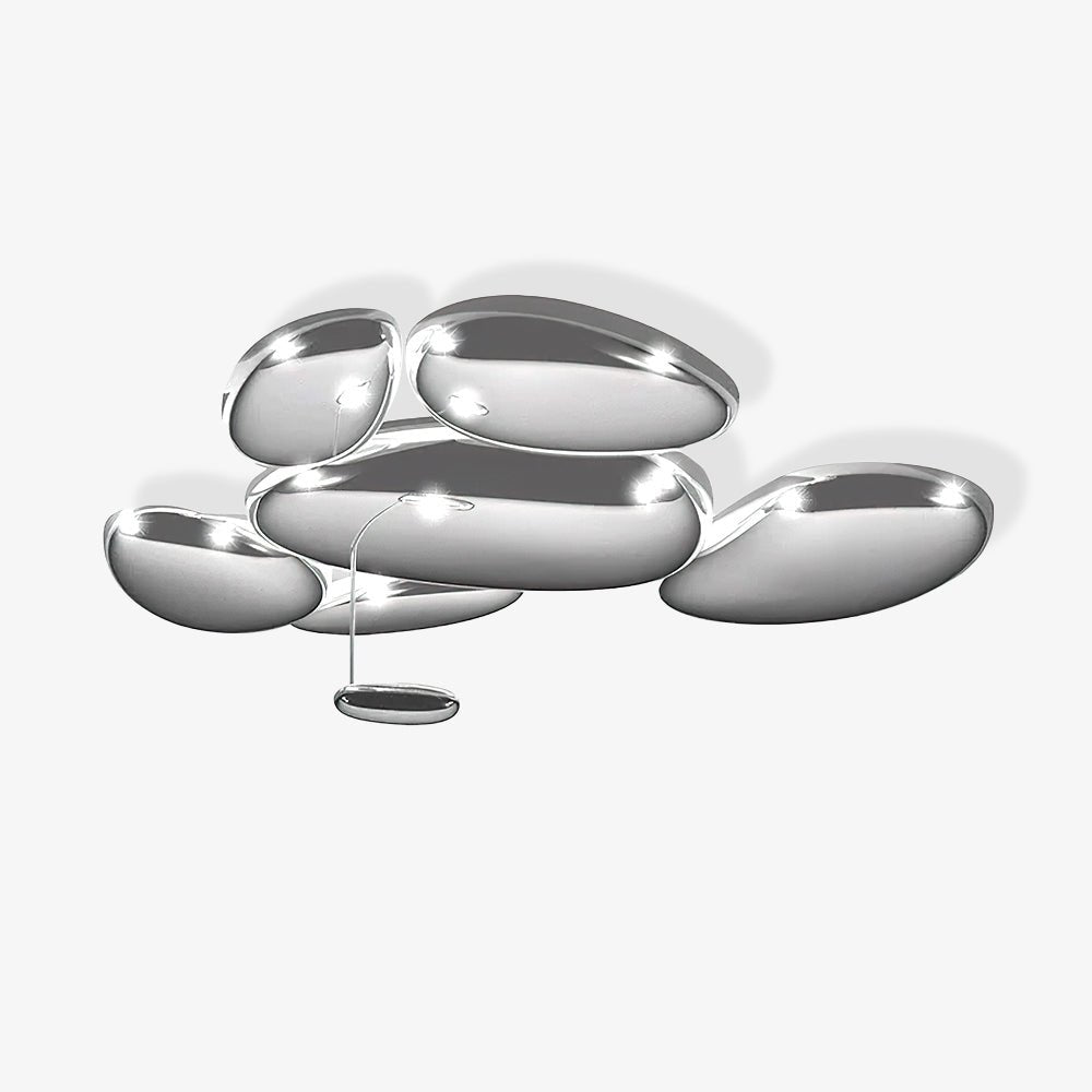Plafonnier contemporain Skydro en verre soufflé teinté gris fumée