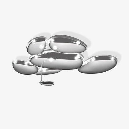 Plafonnier contemporain Skydro en verre soufflé teinté gris fumée