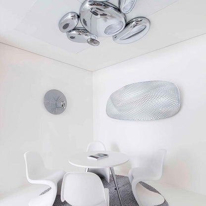 Plafonnier contemporain Skydro en verre soufflé teinté gris fumée