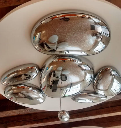 Plafonnier contemporain Skydro en verre soufflé teinté gris fumée