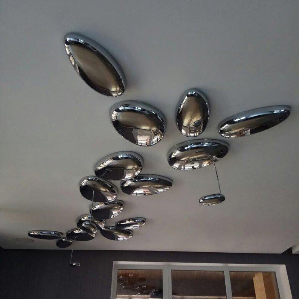 Plafonnier contemporain Skydro en verre soufflé teinté gris fumée