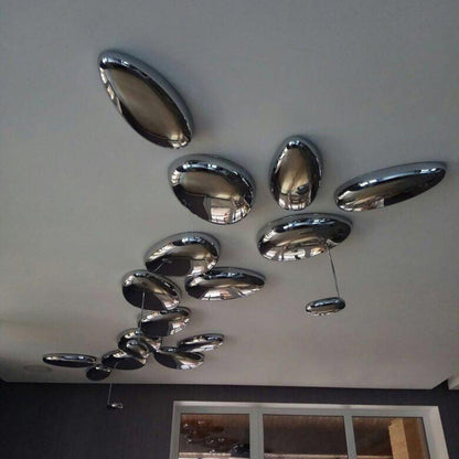 Plafonnier contemporain Skydro en verre soufflé teinté gris fumée