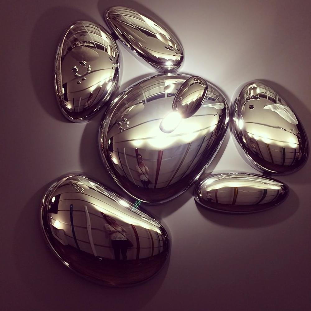 Plafonnier contemporain Skydro en verre soufflé teinté gris fumée