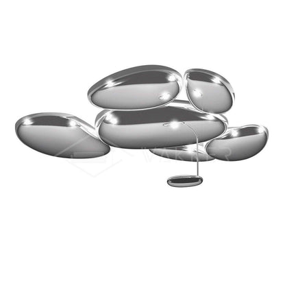 Plafonnier contemporain Skydro en verre soufflé teinté gris fumée