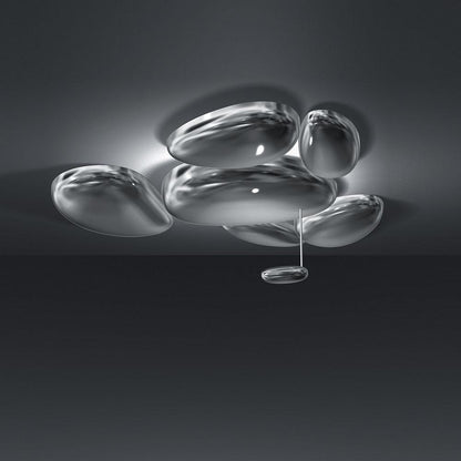 Plafonnier contemporain Skydro en verre soufflé teinté gris fumée