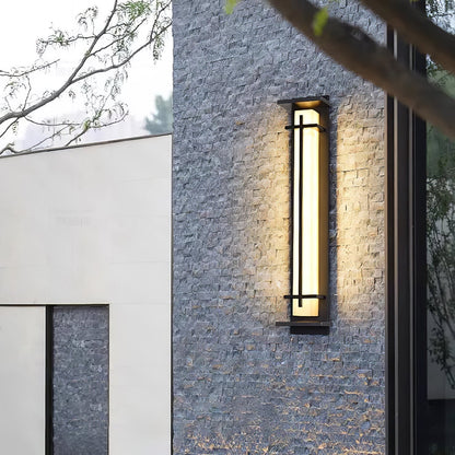 Ray Square Outdoor Wall Light  Imitation Alabaster Waterproof