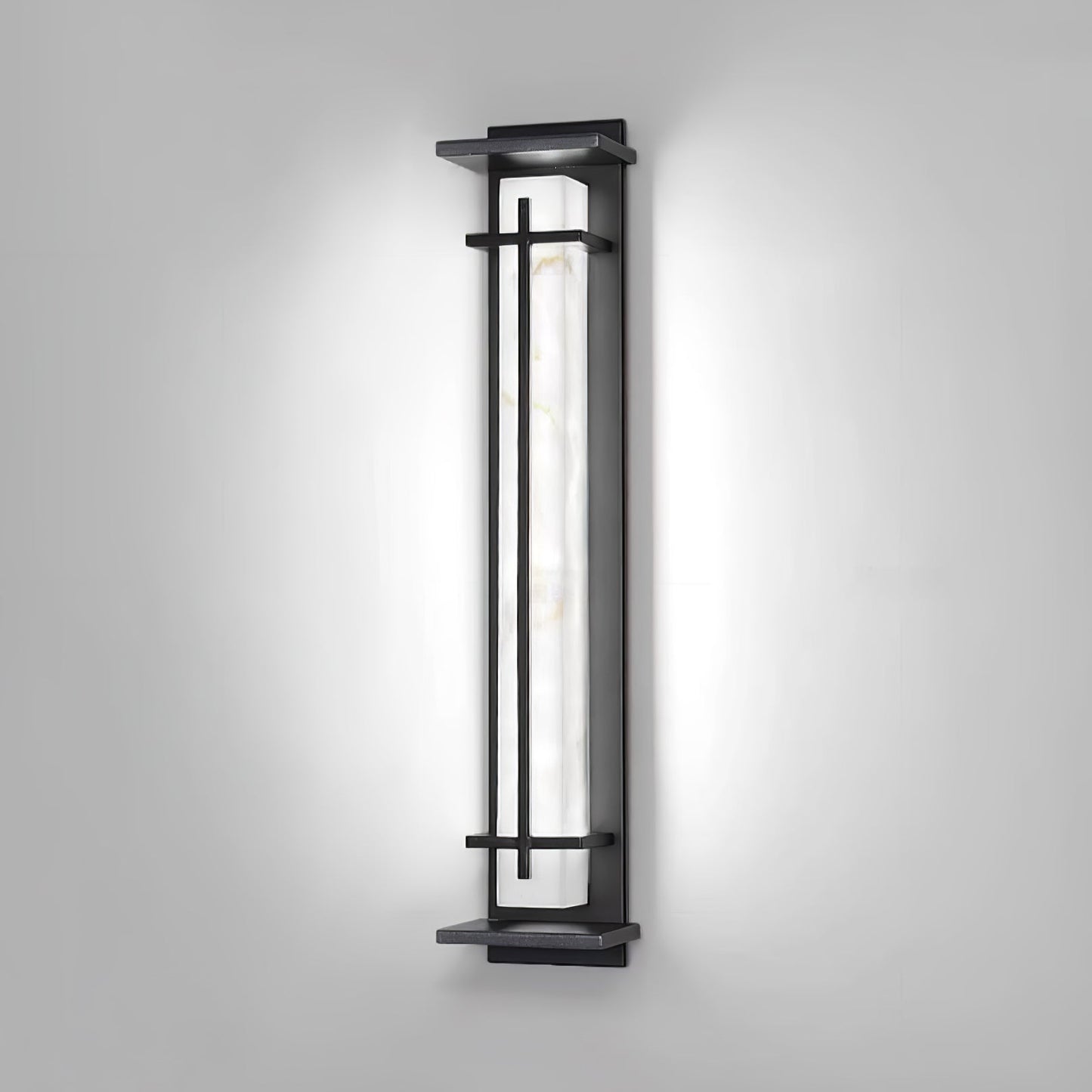 Ray Square Outdoor Wall Light  Imitation Alabaster Waterproof