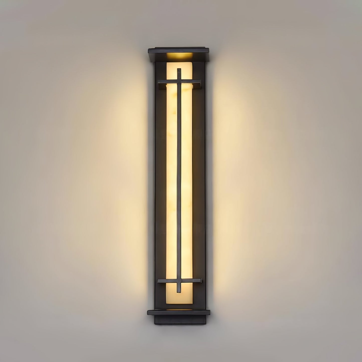 Ray Square Outdoor Wall Light  Imitation Alabaster Waterproof