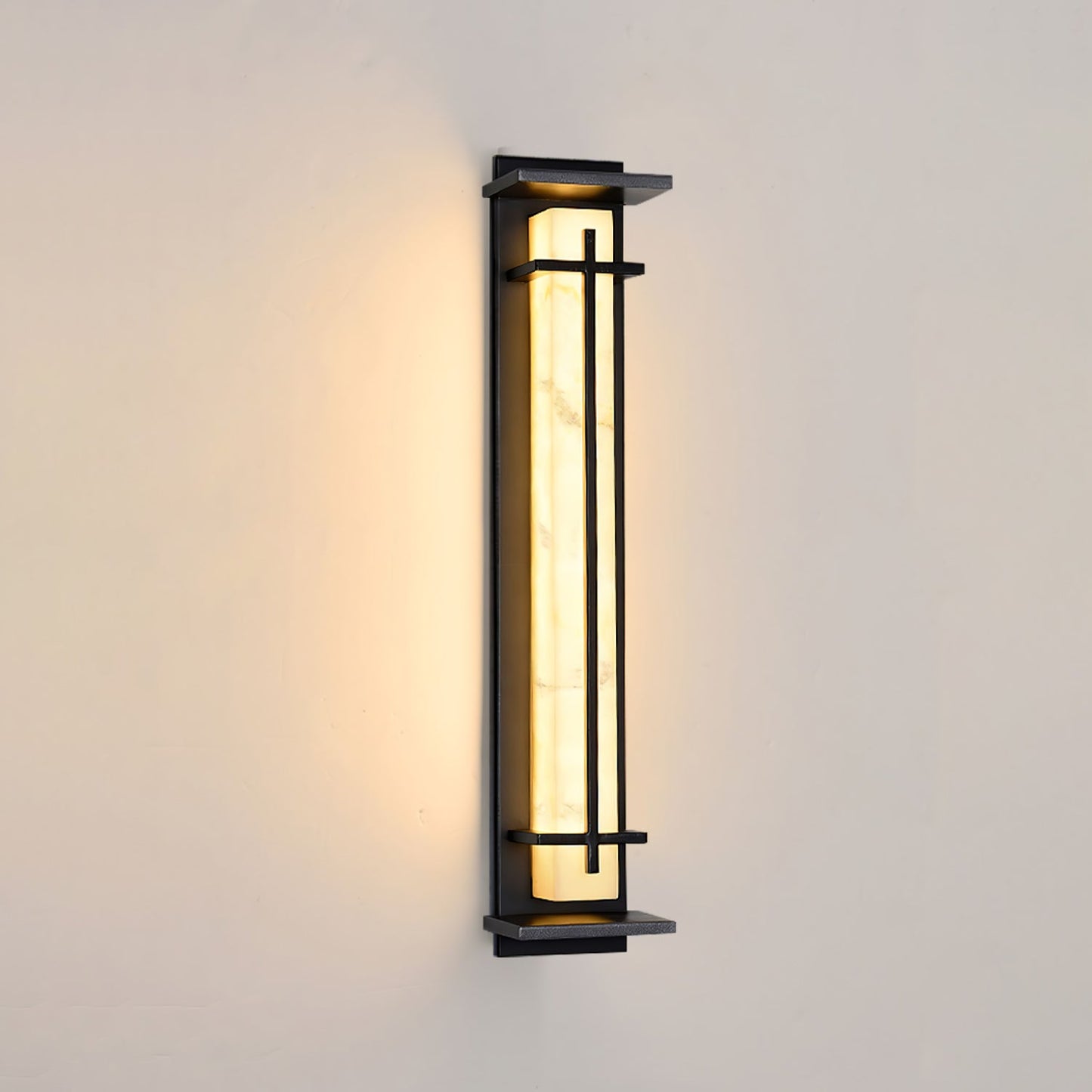 Ray Square Outdoor Wall Light  Imitation Alabaster Waterproof