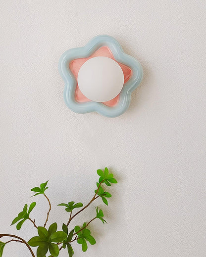 Petani Pink Yellow Flower Wall Light