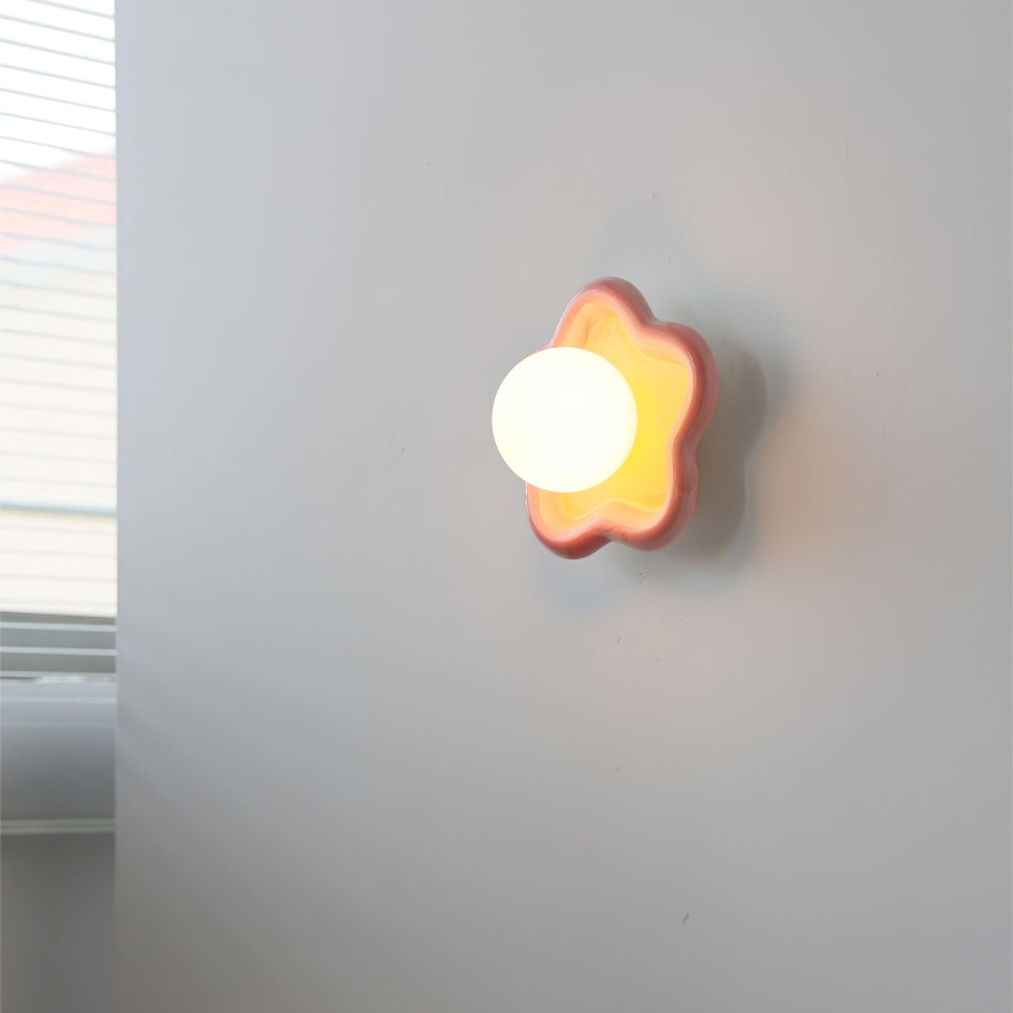 Petani Pink Yellow Flower Wall Light