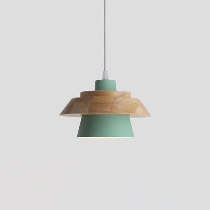 Arisha Lampe à suspension moderne en métal/bois, multicolore