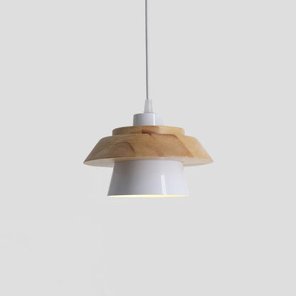 Arisha Lampe à suspension moderne en métal/bois, multicolore