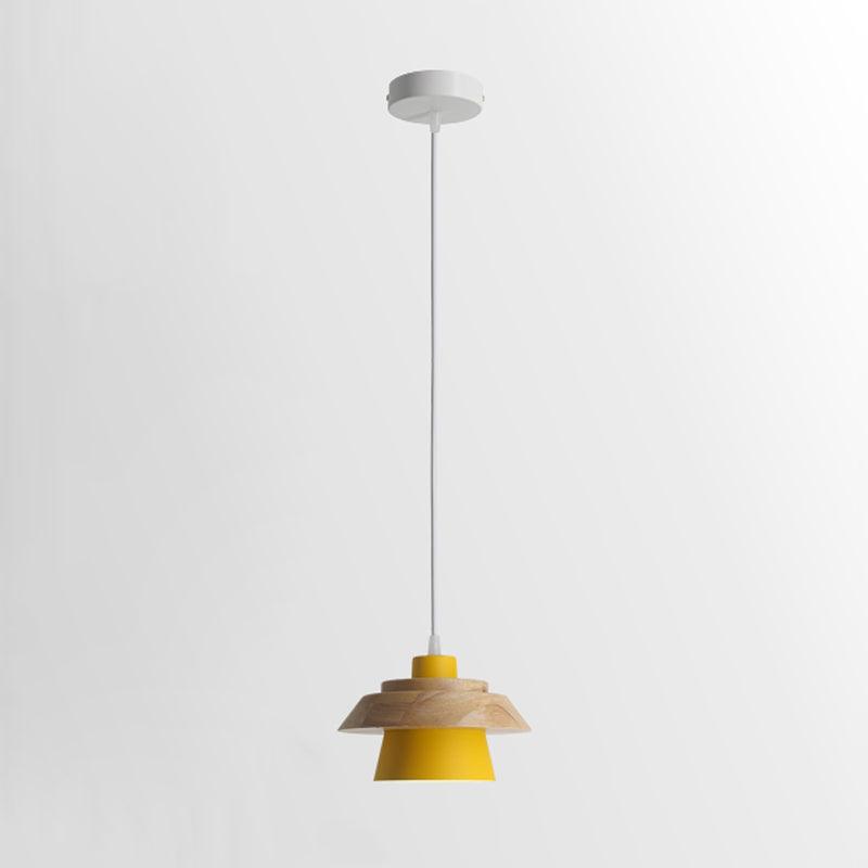 Arisha Lampe à suspension moderne en métal/bois, multicolore