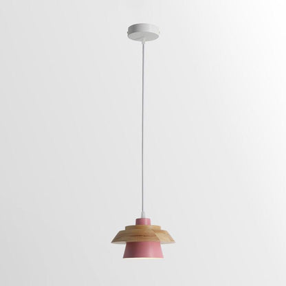Arisha Lampe à suspension moderne en métal/bois, multicolore
