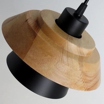 Arisha Lampe à suspension moderne en métal/bois, multicolore