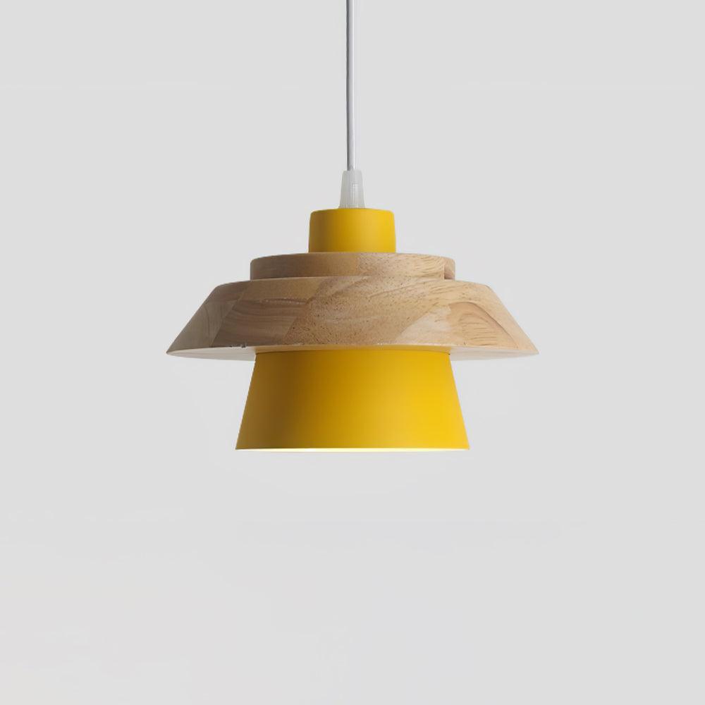Arisha Lampe à suspension moderne en métal/bois, multicolore