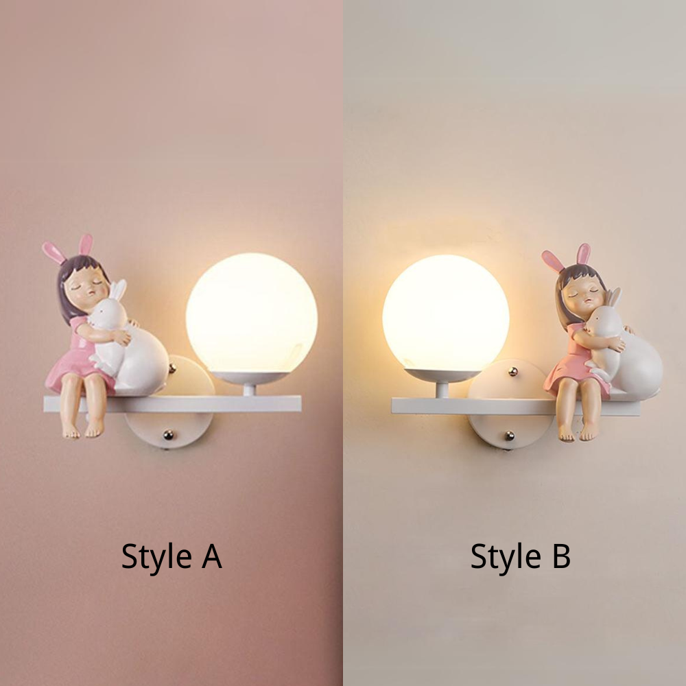 Aria Modern Metal/Glass Wall lamp, White & Pink