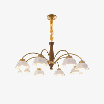 Silva Vintage LED Multi Fleur Ampoules En Céramique En Métal Bois Chambre Salon Lampe Suspendue