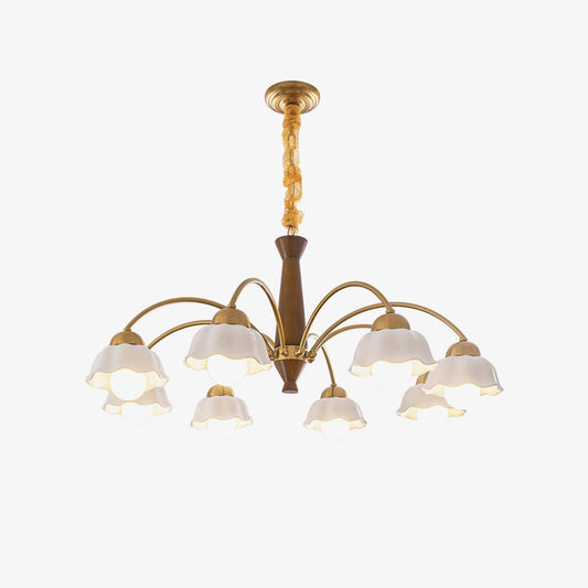 Silva Vintage LED-keramische lampen met meerdere bloemen Metaal Hout Slaapkamer Woonkamer Hanglamp