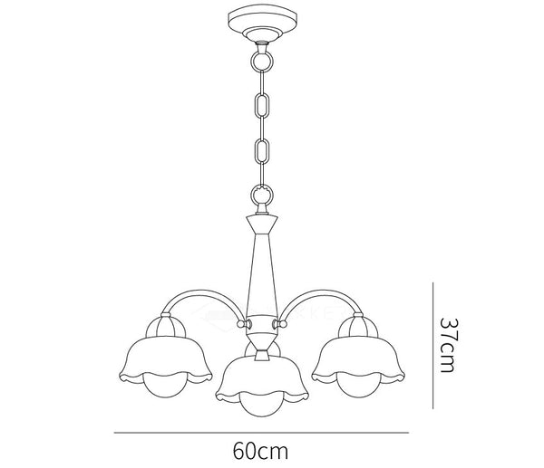 Silva Vintage LED Multi Fleur Ampoules En Céramique En Métal Bois Chambre Salon Lampe Suspendue