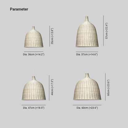Lampe suspendue moderne en rotin Muto au-dessus de la table à manger/chambre à coucher