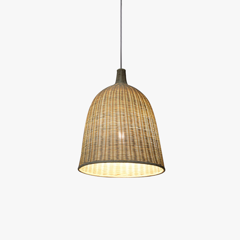Lampe suspendue moderne en rotin Muto au-dessus de la table à manger/chambre à coucher