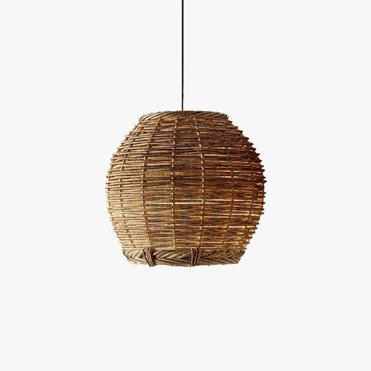 Muto Lampada a sospensione a LED retrò in legno rattan Soggiorno Ristorante