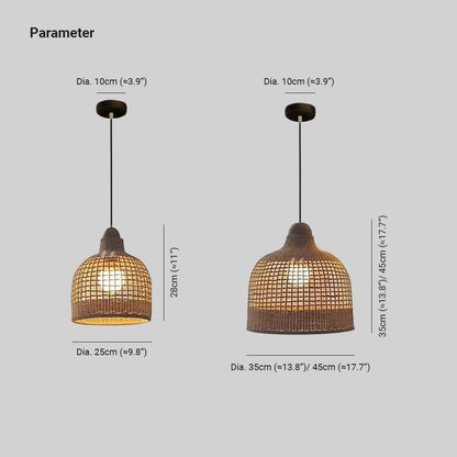 Muto Suspension Rétro Japonaise en Bambou pour Maison d'hôtes/Chambre